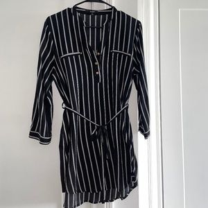 Black and White Stripes Papaya Dress